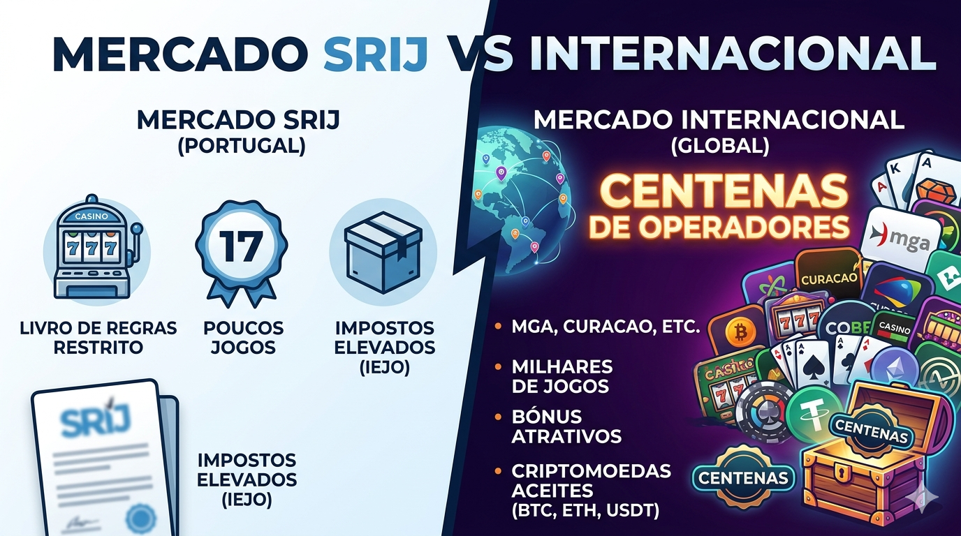 Comparacao entre casinos licenciados em Portugal e operadores internacionais para jogadores portugueses